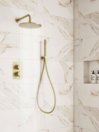 New Line bathroom ware brushed brass concealed shower Tuam and Galway City