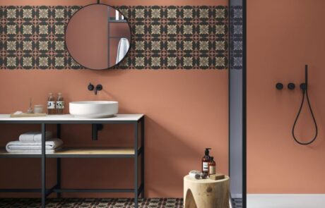 Newline tiles Tuam galway, pattern, victorian, teracotta, black, colour
