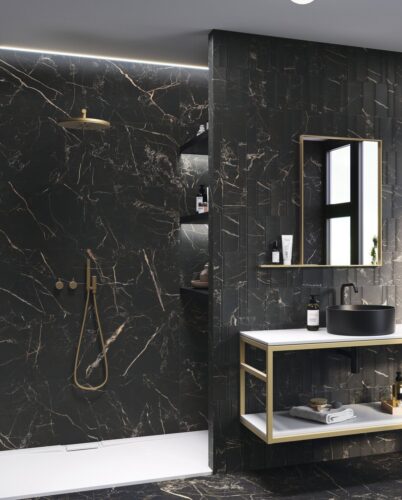 Bathroom matt black gold, New Line Tiles Tuam Galway