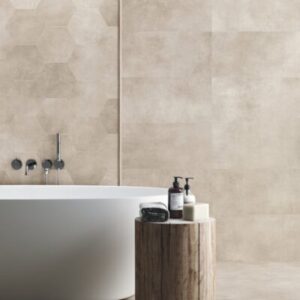 Bathroom and floor tiles New Line tuam galway, Ireland, cement look taupe beige cream sand matt neutral