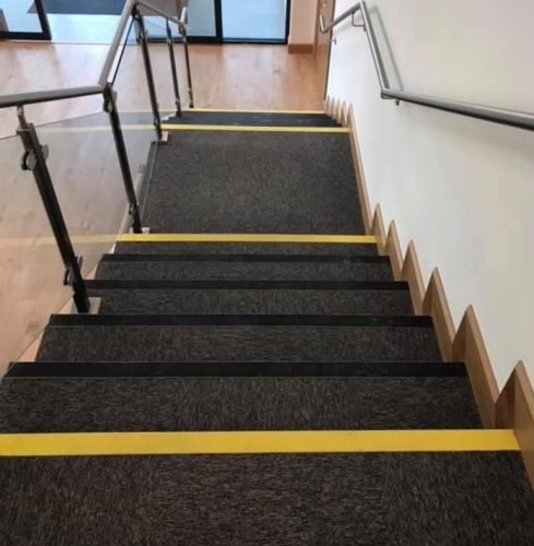 Commercial hard wearing stairs carpet tiles, New Line Tuam Galway